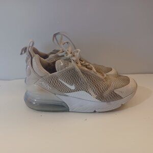 Nike Air Max 270 Kids Size 2.5 Triple White Sneaker Shoes